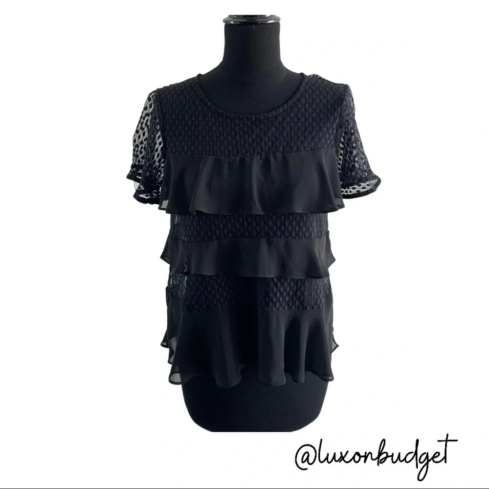 Witchery Ruffled lace top - M - Picture 1 of 6